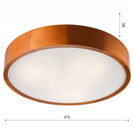 Lubinis šviestuvas 3xE27/60W/230V pušis