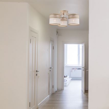 Prie sieną montuojamas šviestuvas ANDREA 3xE27/60W/230V ąžuolas