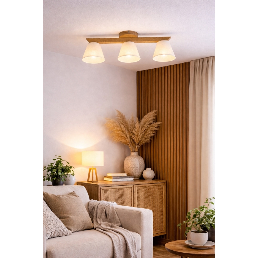 Prie sieną montuojamas šviestuvas ANTONIO 3xE14/40W/230V ąžuolas