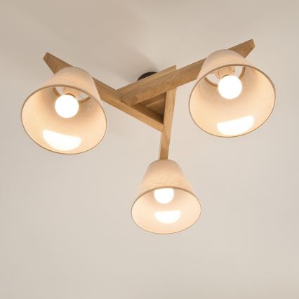 Prie sieną montuojamas šviestuvas ANTONIO 3xE14/40W/230V ąžuolas