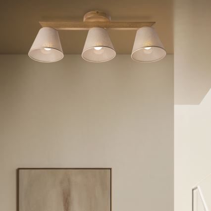 Prie sieną montuojamas šviestuvas ANTONIO 3xE14/40W/230V ąžuolas