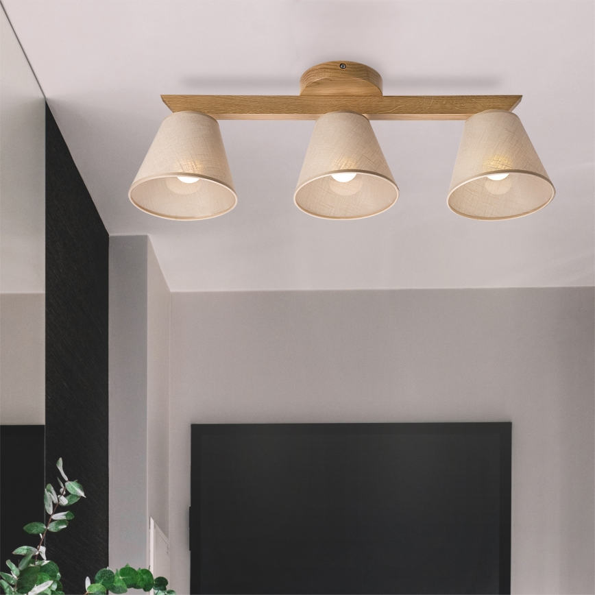 Prie sieną montuojamas šviestuvas ANTONIO 3xE14/40W/230V ąžuolas