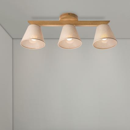 Prie sieną montuojamas šviestuvas ANTONIO 3xE14/40W/230V ąžuolas