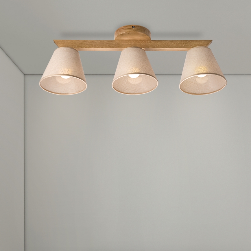 Prie sieną montuojamas šviestuvas ANTONIO 3xE14/40W/230V ąžuolas