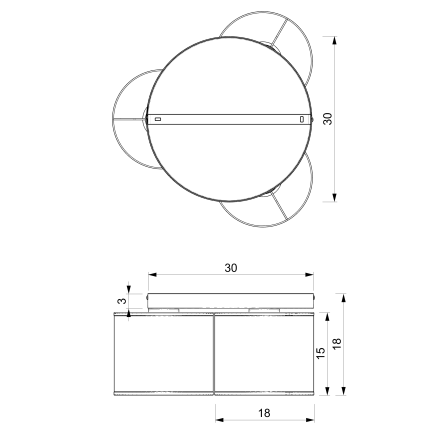 Lubinis šviestuvas ARDEN 3xE27/15W/230V Ø 30 cm smėlinis