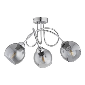 Lubinis šviestuvas ARMA 3xE27/15W/230V, blizgus chromas/juodas/dūminis