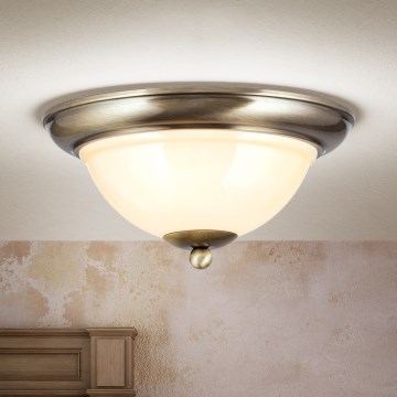 Lubinis šviestuvas AUSTRIAN OLD LAMP 2xE27/60W/230V diametras 27 cm bronza/smėlio spalva