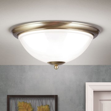 Lubinis šviestuvas AUSTRIAN OLD LAMP 3xE27/60W/230V diametras 50 cm bronza/balta