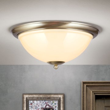 Lubinis šviestuvas AUSTRIAN OLD LAMP 3xE27/60W/230V diametras 50 cm bronza/smėlio spalva