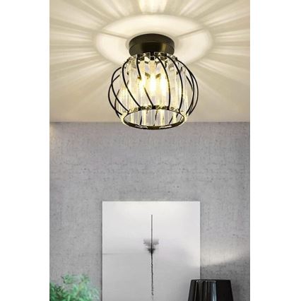 Lubinis šviestuvas BELLA 1xE27/40W/230V, skersmuo 20 cm, juodas