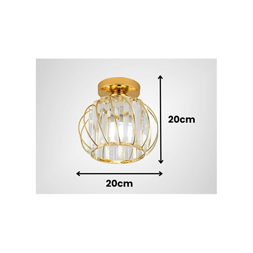 Lubinis šviestuvas BELLA 1xE27/40W/230V, Ø 20 cm, auksinis