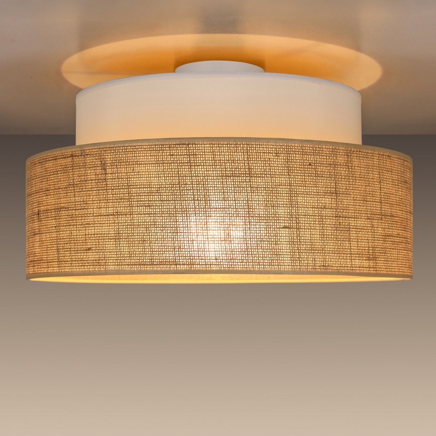 Lubinis šviestuvas BOHO 1xE27/60W/230V balta/smėlio spalva