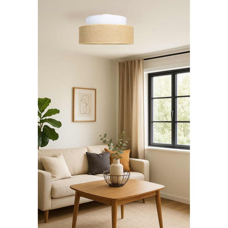 Lubinis šviestuvas BOHO 1xE27/60W/230V balta/smėlio spalva