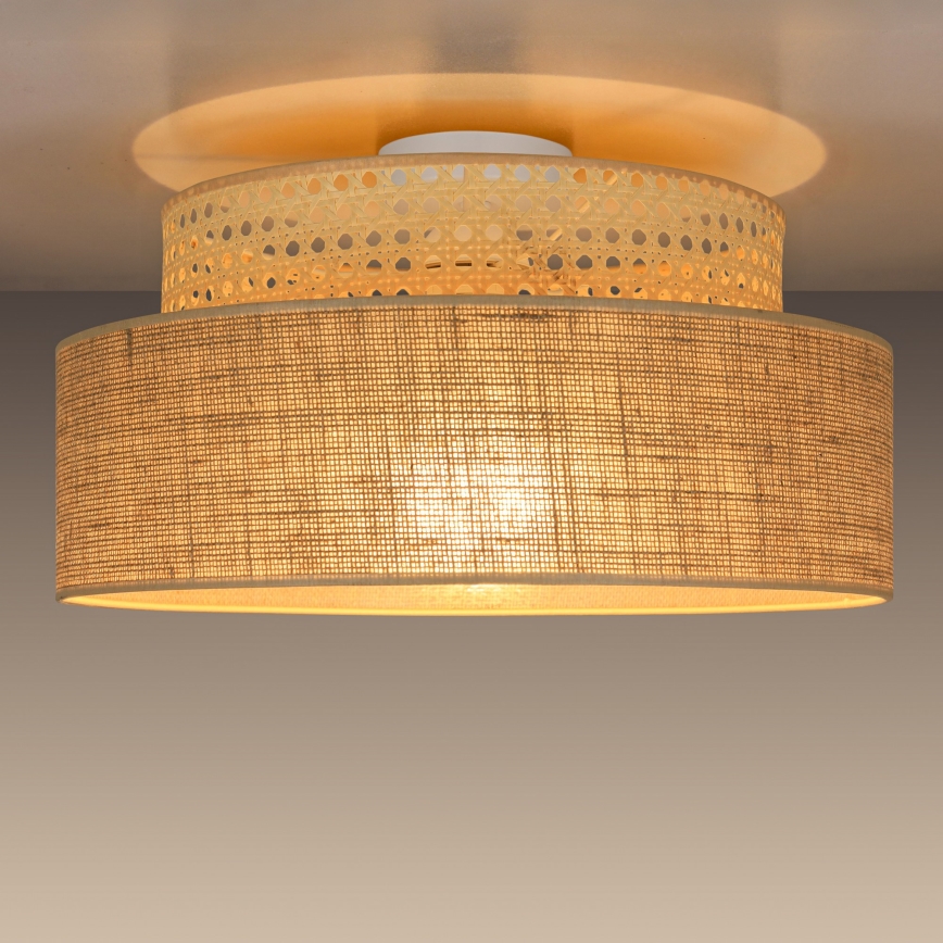 Lubinis šviestuvas BOHO 1xE27/60W/230V diametras 40 cm rotangas