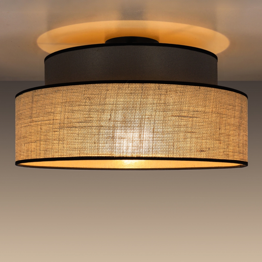 Lubinis šviestuvas BOHO 1xE27/60W/230V diametras 40 cm ruda/smėlio spalva