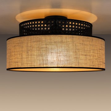 Lubinis šviestuvas BOHO 1xE27/60W/230V juoda/rotangas