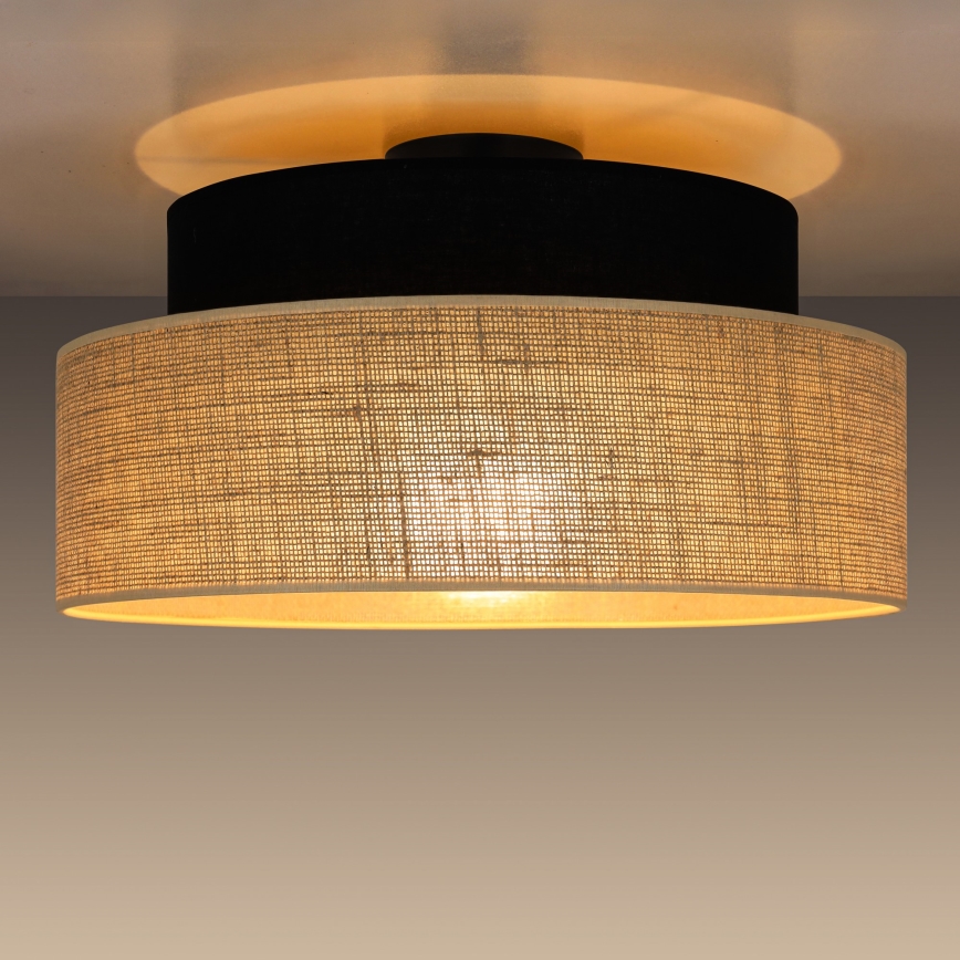 Lubinis šviestuvas BOHO 1xE27/60W/230V juoda/smėlio spalva