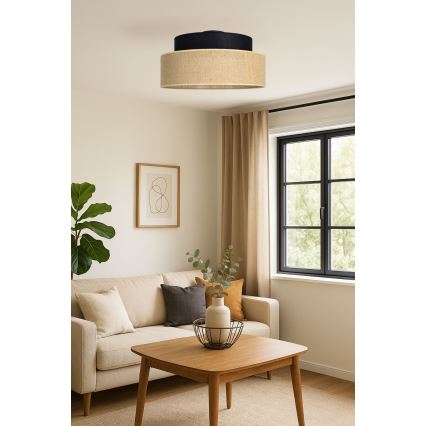 Lubinis šviestuvas BOHO 1xE27/60W/230V juoda/smėlio spalva