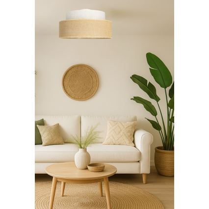 Lubinis šviestuvas BOHO 1xE27/60W/230V kreminė/smėlio spalva