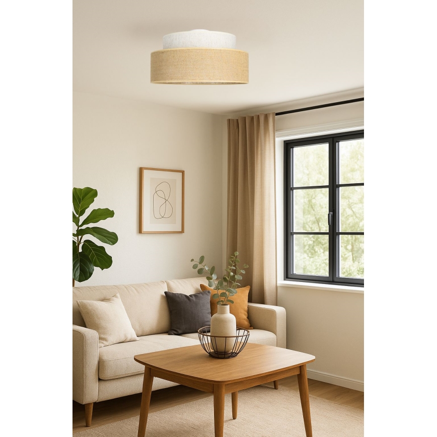 Lubinis šviestuvas BOHO 1xE27/60W/230V kreminė/smėlio spalva