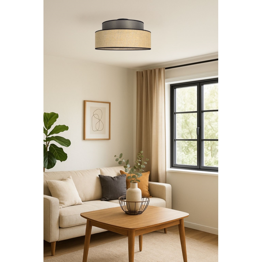 Lubinis šviestuvas BOHO 1xE27/60W/230V ruda/smėlio spalva