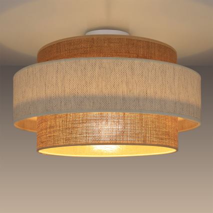 Lubinis šviestuvas BOHO 1xE27/60W/230V skersmuo 40 cm kreminė/džiutas