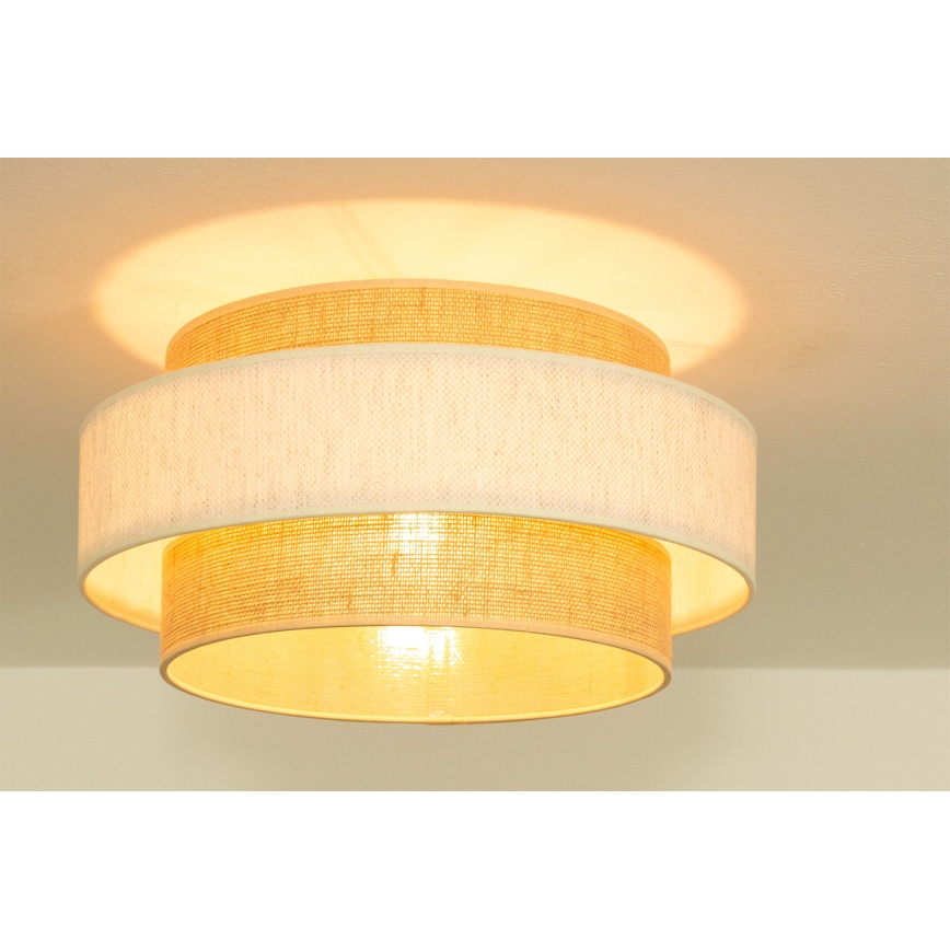 Lubinis šviestuvas BOHO 1xE27/60W/230V skersmuo 40 cm kreminė/džiutas