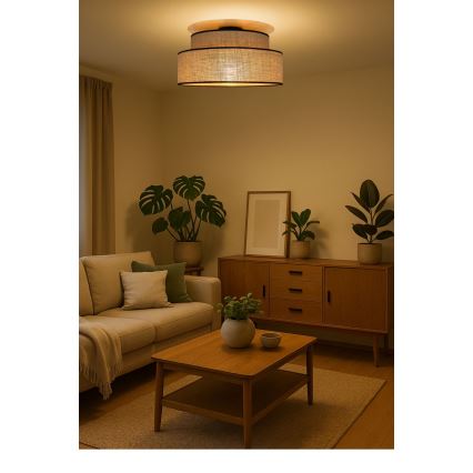 Lubinis šviestuvas BOHO 1xE27/60W/230V smėlio spalva