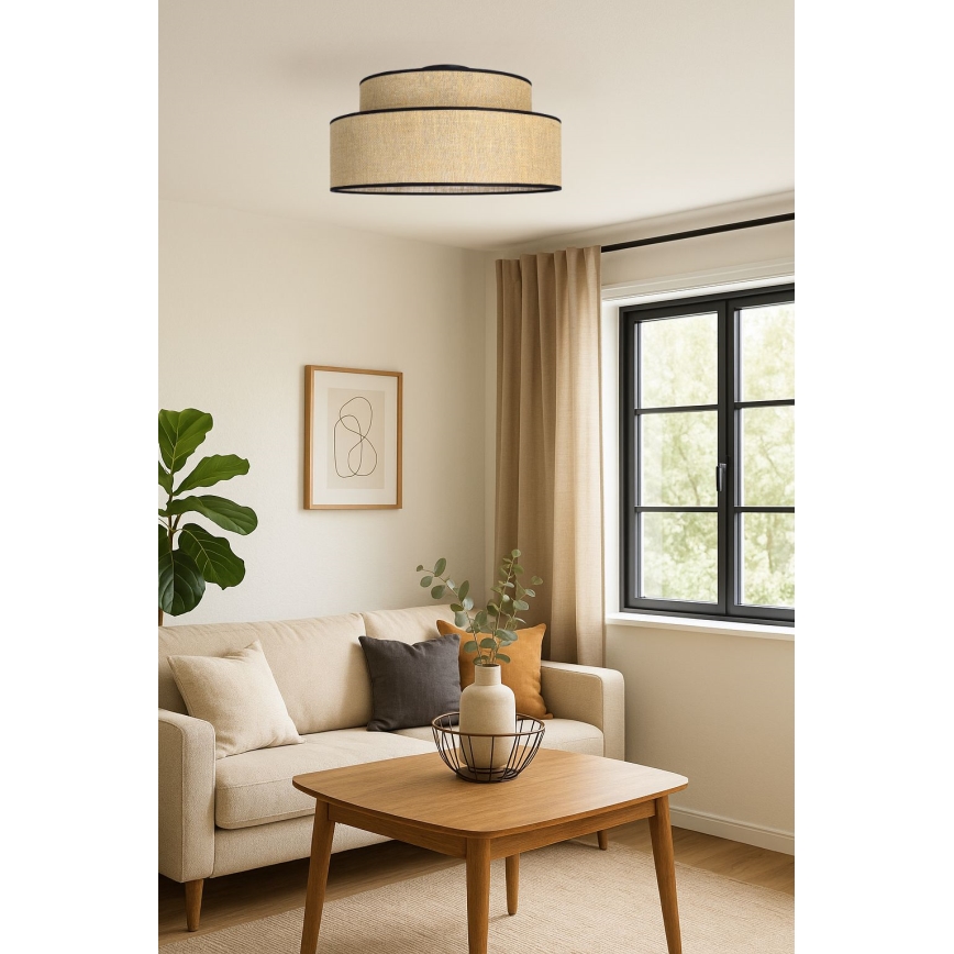 Lubinis šviestuvas BOHO 1xE27/60W/230V smėlio spalva