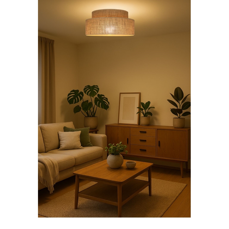 Lubinis šviestuvas BOHO 1xE27/60W/230V smėlio spalva