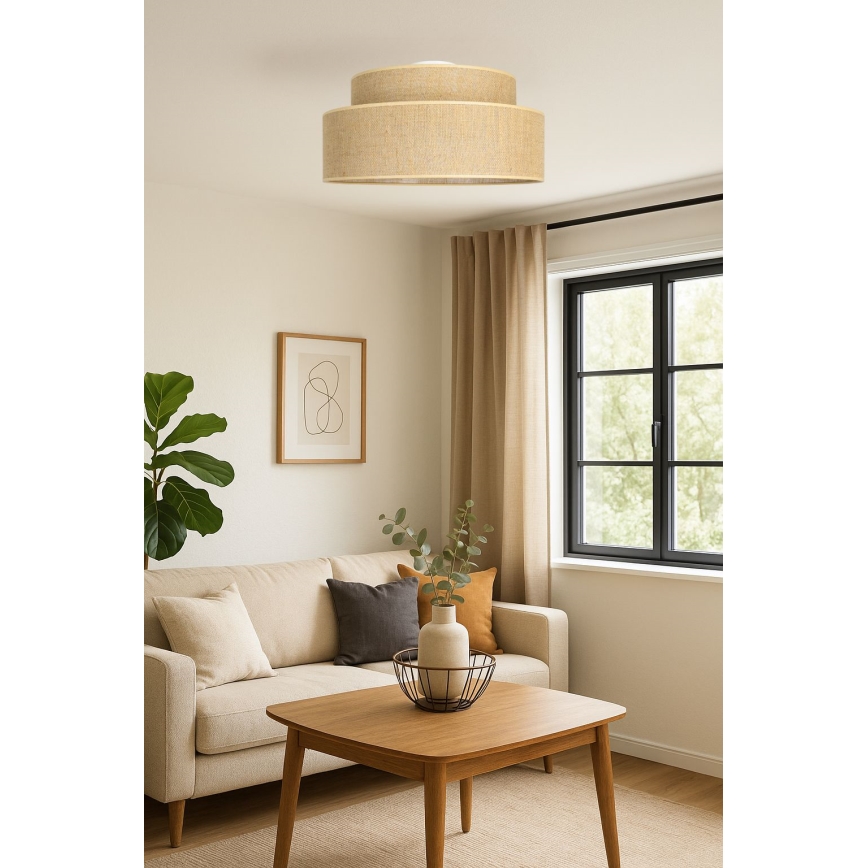 Lubinis šviestuvas BOHO 1xE27/60W/230V smėlio spalva