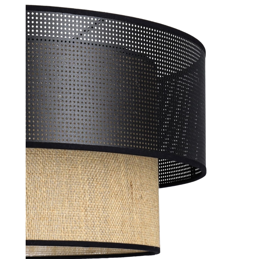 Lubinis šviestuvas BORHO 1xE27/60W/230V skersmuo 40 cm juodas/džiutas