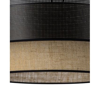 Lubinis šviestuvas BORHO 1xE27/60W/230V skersmuo 50 cm juoda/džiutas