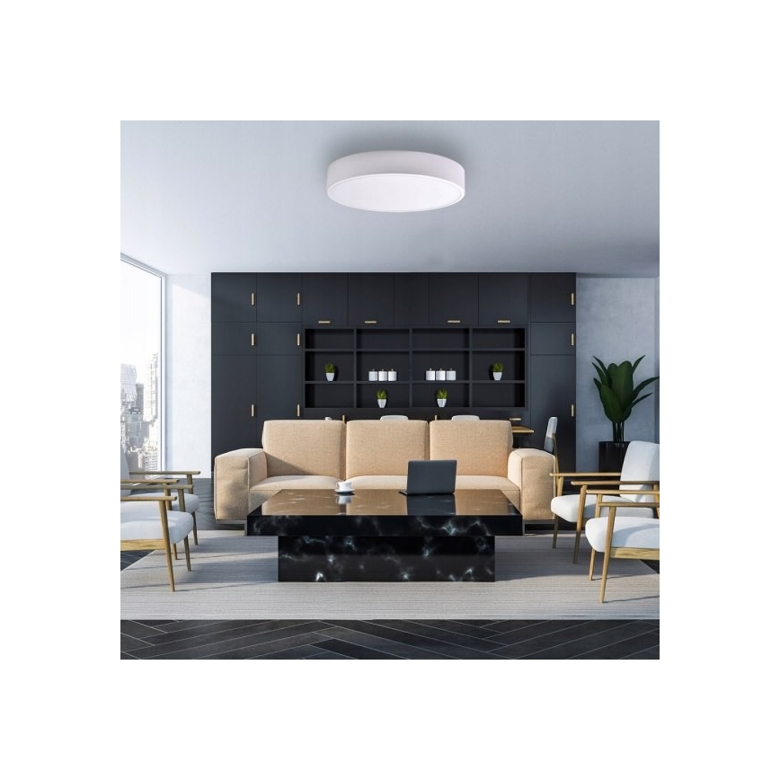 Lubinis šviestuvas su judesio ir sutemos jutikliu CLEO 6xE27/24W/230V, skersmuo 80 cm, baltas