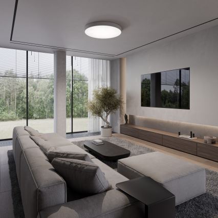 Lubinis šviestuvas CLEO su judesio ir sutemų jutikliu, 6xE27/24W/230V, Ø 80 cm, pilkas