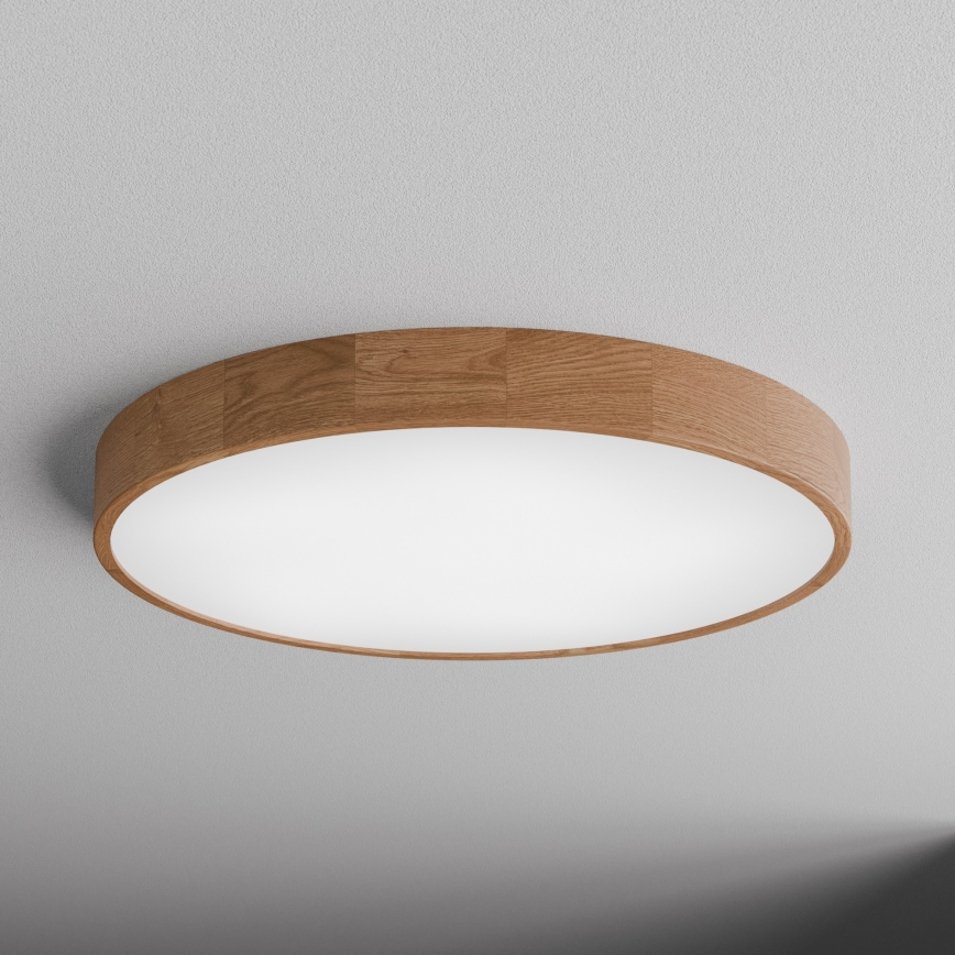Lubinis šviestuvas CLEO su judesio jutikliu, 6×E27/24W/230V, skersmuo 80 cm, ąžuolo apdaila