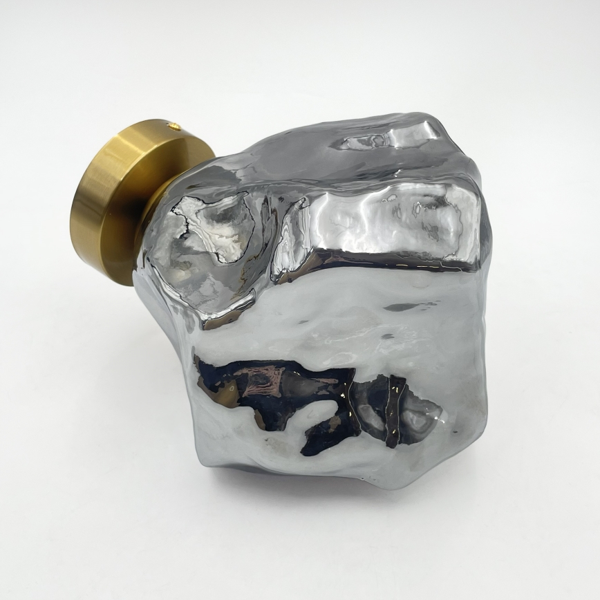 Lubinis šviestuvas CRISTAL 1xE14/15W/230V žalvaris/dūminė juoda