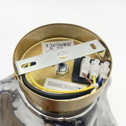 Lubinis šviestuvas CRISTAL 1xE14/15W/230V žalvaris/dūminė juoda