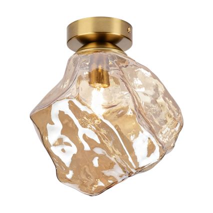 Lubinis šviestuvas CRISTAL 1xE14/15W/230V žalvaris/dūminė smėlio spalva
