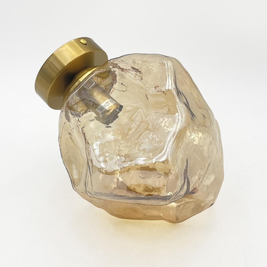 Lubinis šviestuvas CRISTAL 1xE14/15W/230V žalvaris/dūminė smėlio spalva