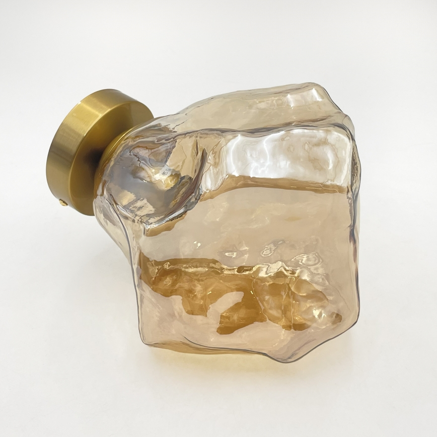 Lubinis šviestuvas CRISTAL 1xE14/15W/230V žalvaris/dūminė smėlio spalva