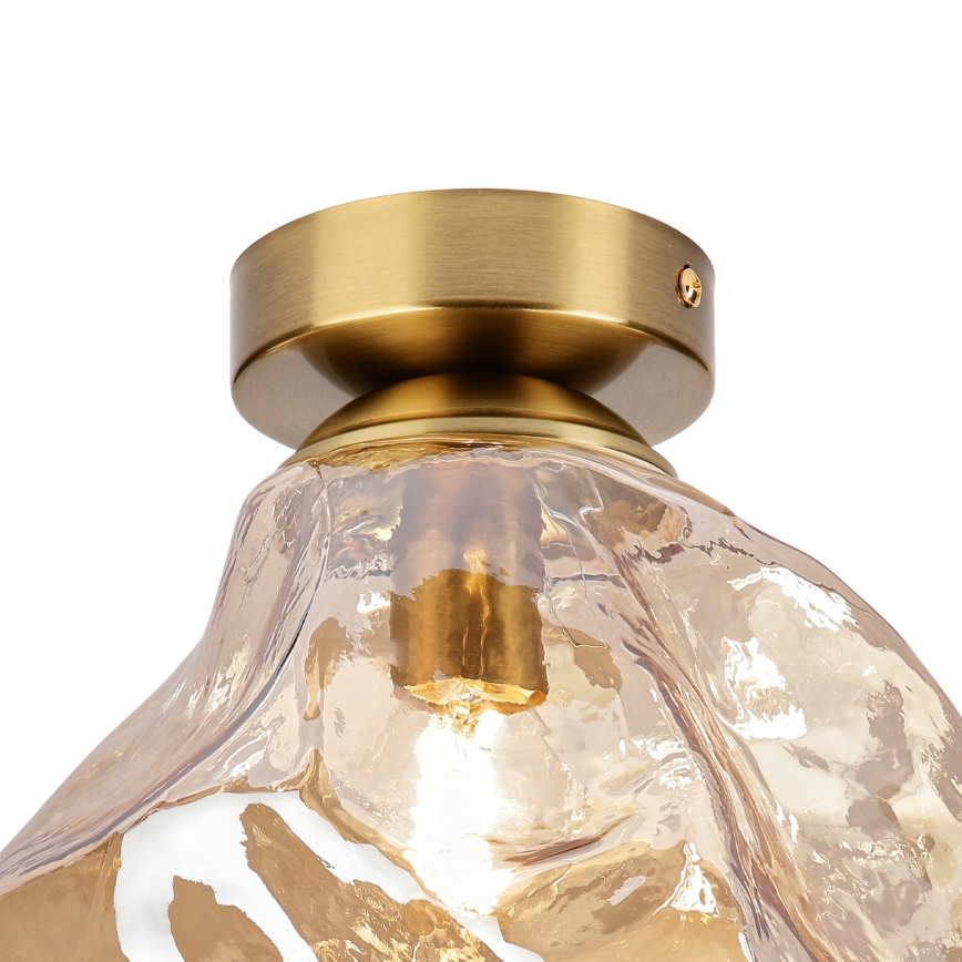 Lubinis šviestuvas CRISTAL 1xE14/15W/230V žalvaris/dūminė smėlio spalva
