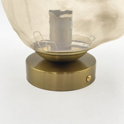 Lubinis šviestuvas CRISTAL 1xE14/15W/230V žalvaris/dūminė smėlio spalva