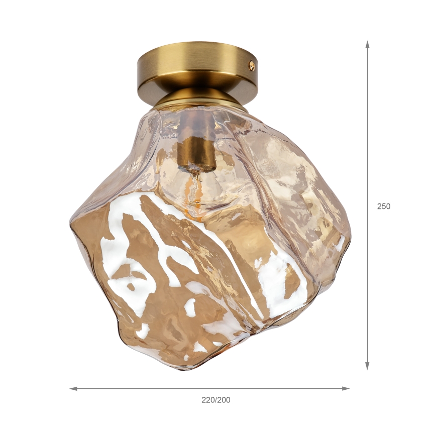 Lubinis šviestuvas CRISTAL 1xE14/15W/230V žalvaris/dūminė smėlio spalva