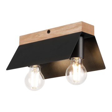 Lubinis šviestuvas ESME 2xE27/15W/230V juoda/ąžuolas