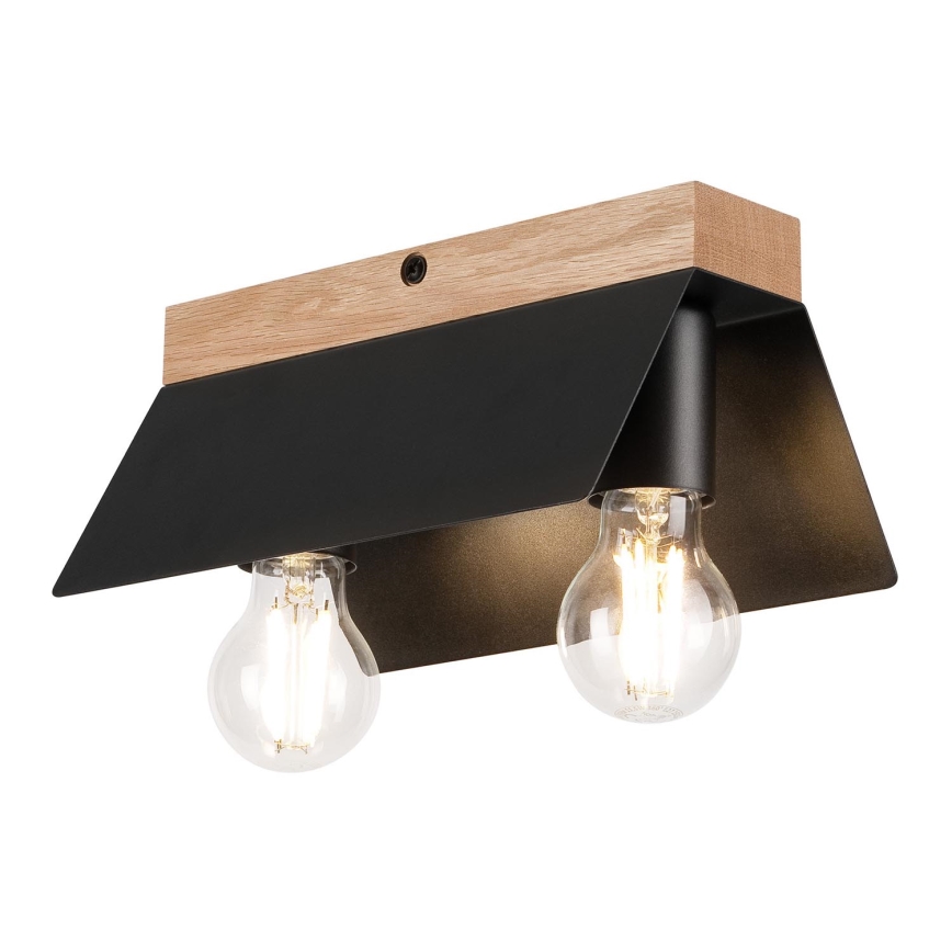 Lubinis šviestuvas ESME 2xE27/15W/230V juoda/ąžuolas