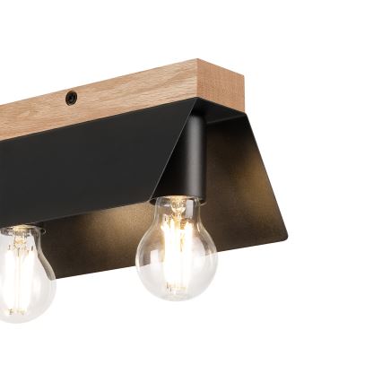 Lubinis šviestuvas ESME 2xE27/15W/230V juoda/ąžuolas