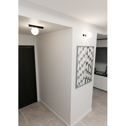 Lubinis šviestuvas FIT 1xE14/10W/230V juoda/balta