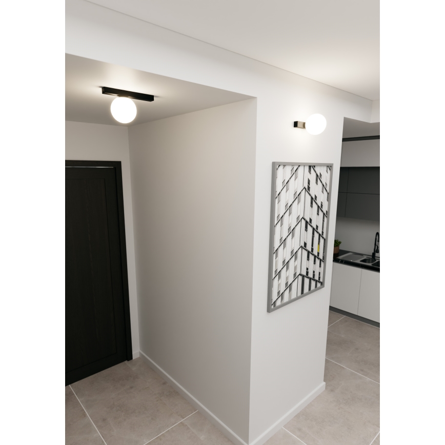 Lubinis šviestuvas FIT 1xE14/10W/230V juoda/balta