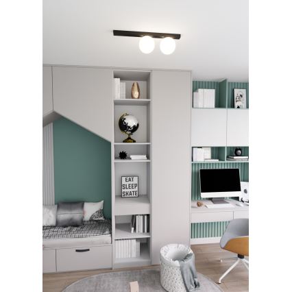 Lubinis šviestuvas FIT 2xE14/10W/230V juoda/balta
